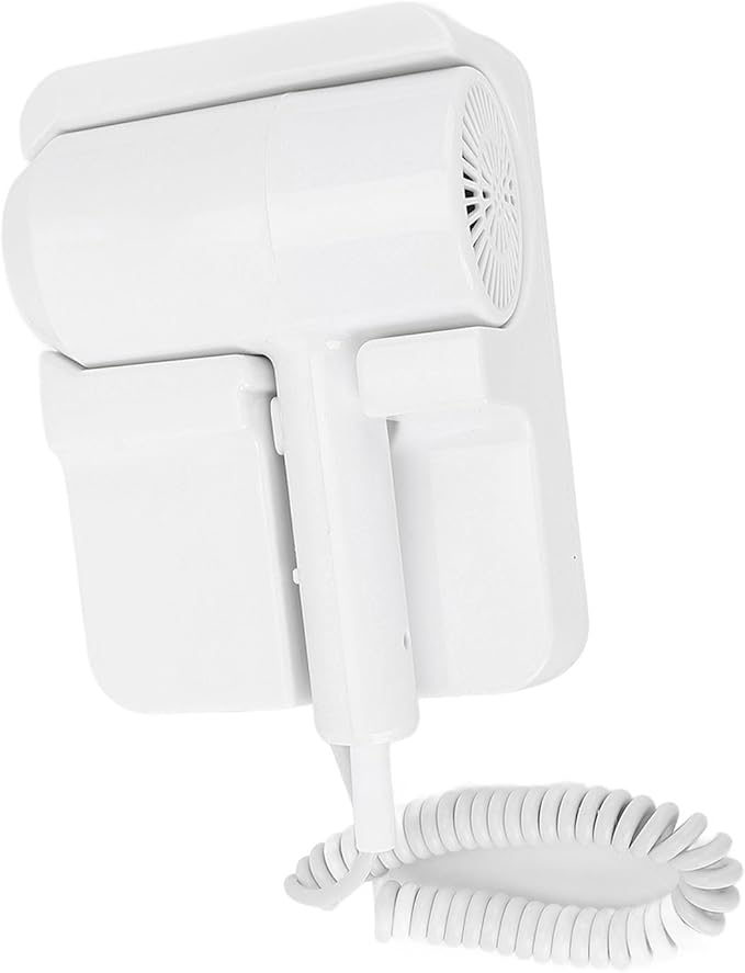 Generic Powerful 1300W Hair Dryer with Mount Brushless Motor Intelligent Temperature Control Quiet Operation ABS Hotel Blow Dryer for Bathroom (US Plug 110V)