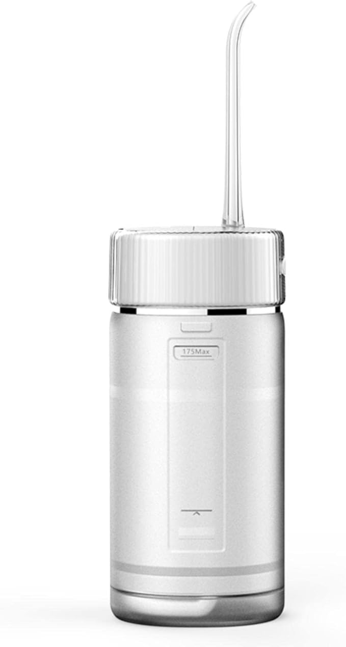 Electric Water Flosser Cordless Slide Dental Oral Irrigator with 4 Modes &amp Replaceable Jet Tips Portable Pull-Out Rechargeable Waterproof Teeth Cleaner for Home Travel (White)