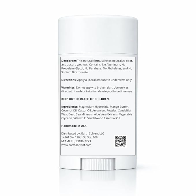 Magnesium Natural Organic Vegan Deodorant with Dead Sea Minerals &amp Aloe Vera For Sensitive Skin 24hr Protection Aluminum Free Paraben Free Baking Soda Free Cruelty Free-For Men &amp Women (San
