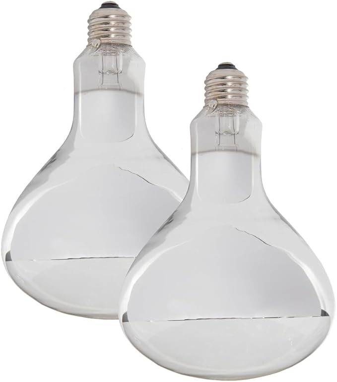 Premier 1 Heat Lamp Bulbs | Smooth Glass Infrared Bulb with Never-Loose Base Clear 2 Pack (175 watt)