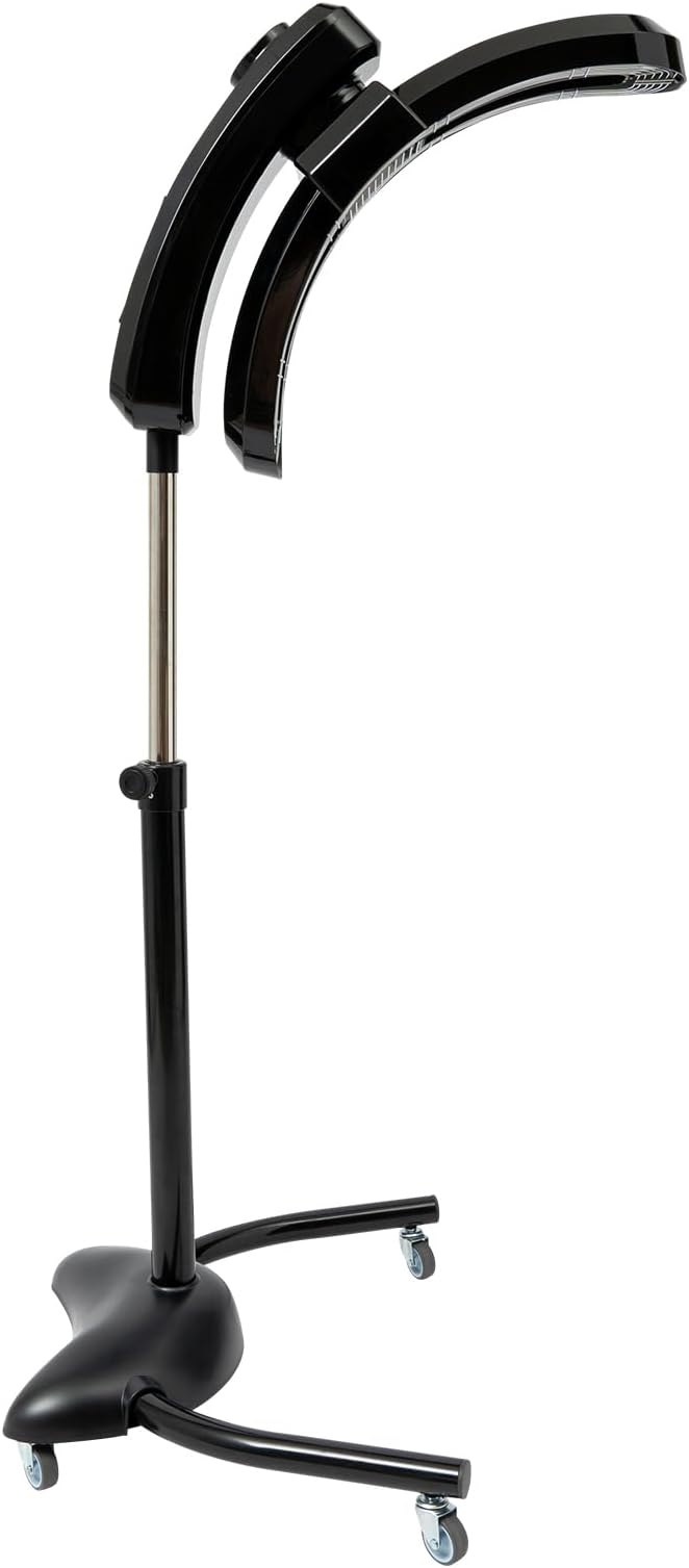 Vertical Hairdressing Heater Hair Color Processor Heating Stand with Wheels Adjustable Temperature&amp Angle for Salon Shop and Home Use