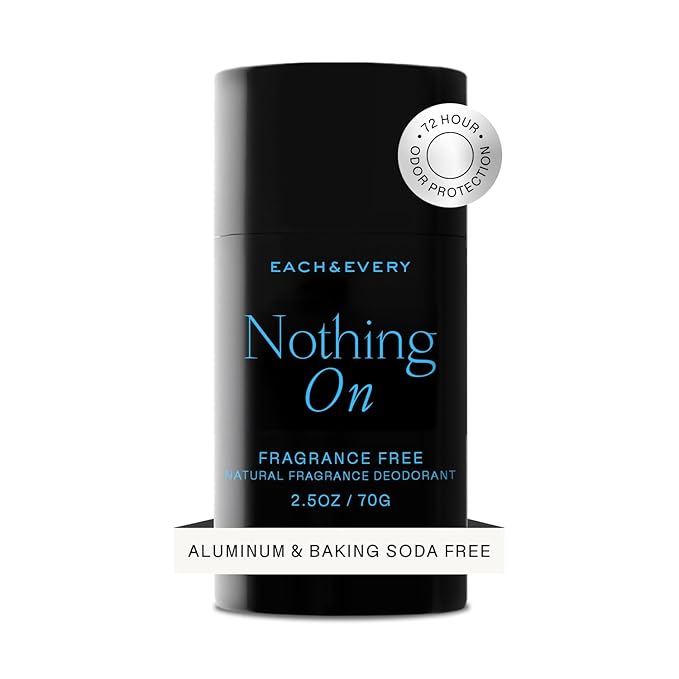Each &amp Every Aluminum Free Deodorant for Men &amp Women - All Natural Deodorant for Sensitive Skin EWG Verified - Clean Baking Soda-Free Plant-Based Fragrance Unscented Fragrance-Free 2.5oz