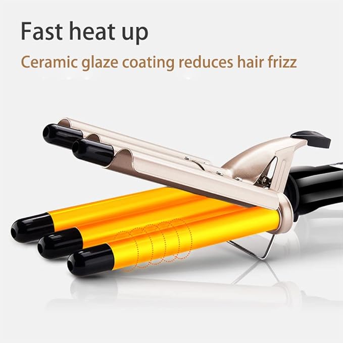 Hair Curling Iron Waver 5 Barrel Hair Crimping Iron Curling Wand 0.6 Inch Wave Curler Ceramic Hair Styling Tool