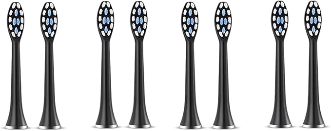 Compatible for S7 Brush Heads Super Sonic Electric Toothbrush Accessories Replacement(8 Black Brush Head)