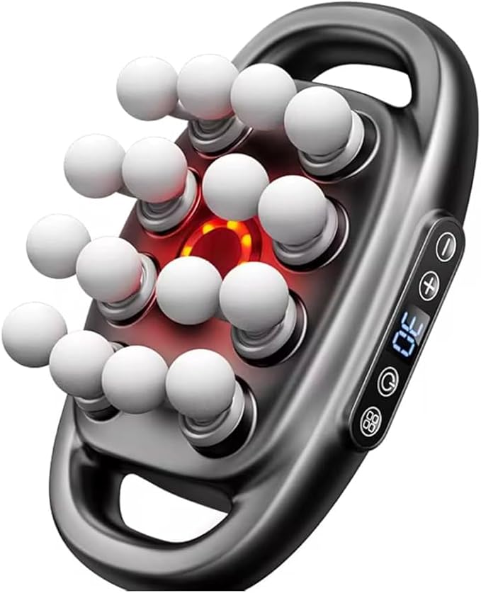 Msg - 16 Heads Deep Tissue Percussion Massager Anti Fatigue Device Red Light Quiet Therapy - Muscle Massage Gun for Back Shoulders Legs and Body Muscle Pain Relief