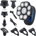 Electric Shavers for Bald Men 6 in 1 Ipx7 Waterproof Electric Shaver Shaver for Men Beard Hair Trimmer Rechargeable Bald Shaver Grooming Kit
