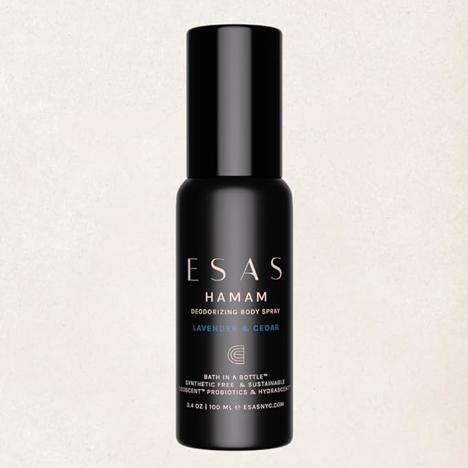 ESAS NYC Lavender &amp Cedar Hamam Organic Deodorant Body Spray 3.4 oz