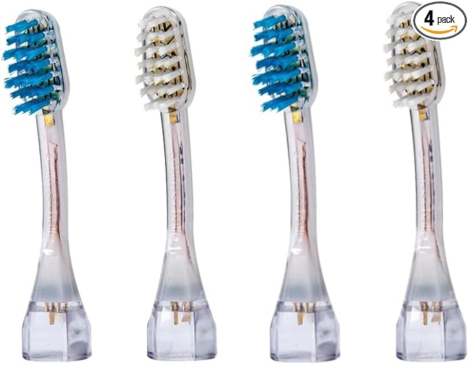 Emmi-dent Platinum 4-Pin Braces Bristle-Head Attachments - Electric Toothbrush Replacement Heads. Cleans with Ultrasound Waves. (Braces 4 Pack)