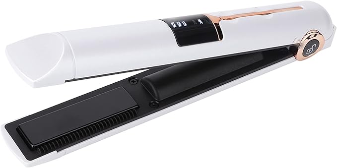 Portable Cordless Hair Straightener Curler with Power Bank Function 3 in 1 3D Comb Teeth Rechargeable Hair Straightener for Home or Travelling
