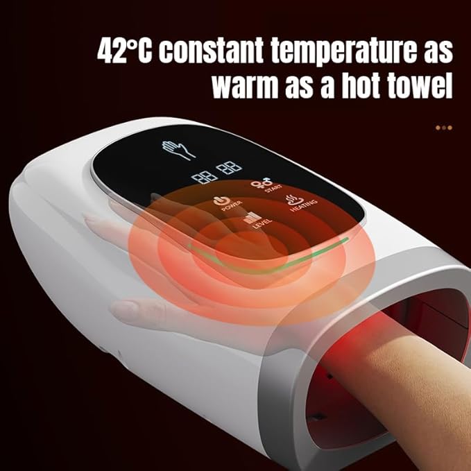 Hand Massager for Arthritis and Carpal Tunnel Relief Cordless Hand Massager with Heat and Compression Gifts for Women/MenBlack (Black)