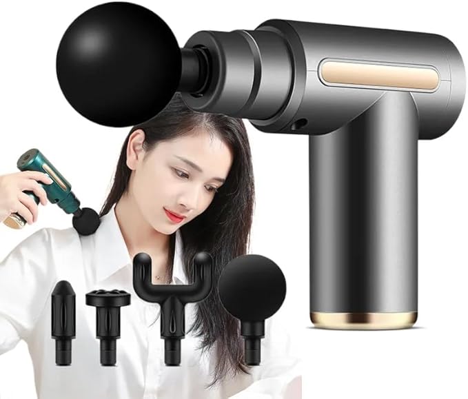 Massage Gun Deep Tissue Percussion Muscle Massager for Pain Relief Sports Recovery &amp Relaxation — Portable Handheld Electric Body Massager with Multiple Speed Settings