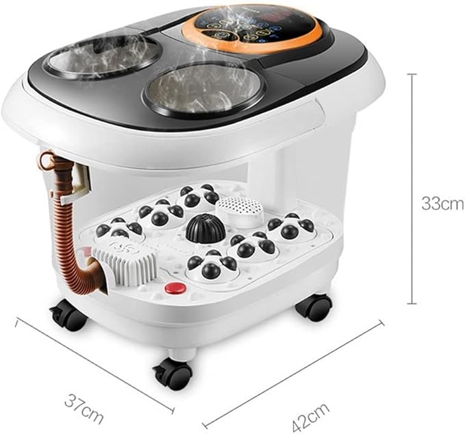 Foot Spa Foot Bath Spa Massager with Heat and Bubbles 6 Massage Rollers Adjustable Temp Soothe &amp Relax Tired Feet (White)