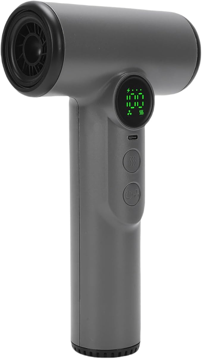Dpofirs 200W Cordless Hair Dryer | 15600mAh USB C Rechargeable 5 Speed ABS for Travel Dorm Camping Portable Blow Dryer with Nozzle