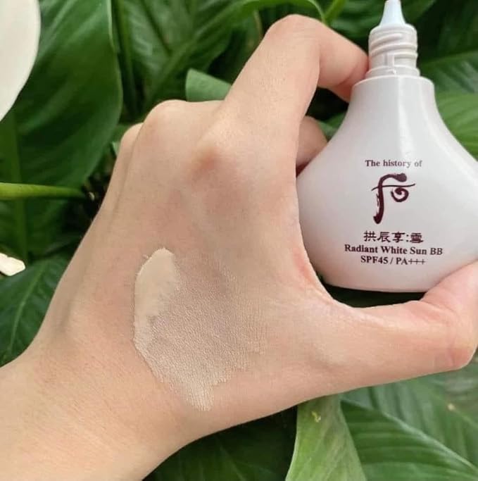 Whoo Radiant Whitening Sun BB SPF45/PA++. FREE Britening Foam Cleanser and Lipstick.