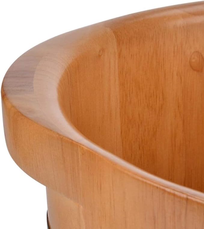 Foot Tub Wooden Foot Basin Wooden Barrels Pedicure Basin Wood Wind Foot Bath Barrel Oak Foot Tub Barrel 35cm Heighten Wooden Foot Bath Wood Foot Barrel Solid Wood Basin foot Bath Wooden Bucket Foot Sp