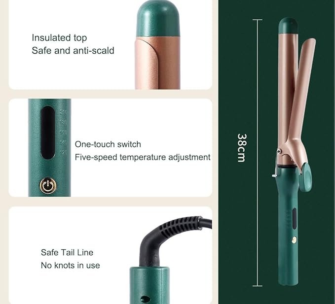 DONGXIAO 25MM curling iron 28MM curling iron 32mm curling iron large curling iron long lasting styling curling iron large wave curling iron curling iron for long hair (Size:32mm)