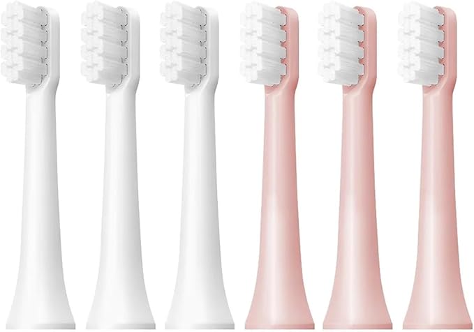 6/12Pcs Replacement Brush Heads Compatibility for MIJIA T100 Mes603 Toothbrush Vacuum Soft Bristle Suitable Nozzles(T100-WH3 PK3)