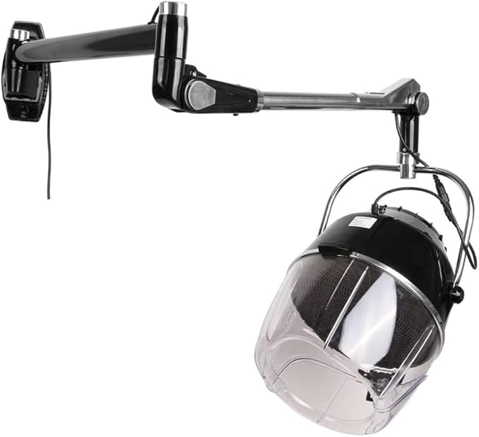 Wall Mounted Hair Dryer with Swivel Arm Professional Salon Hair Hood Dryer with Timer Adjustable Temperature Beauty Barber Spa Equipment