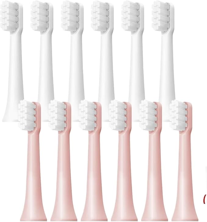 6/12Pcs Replacement Brush Heads Compatibility for MIJIA T100 Mes603 Toothbrush Vacuum Soft Bristle Suitable Nozzles(T100-WH3 PK3)
