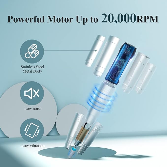 TOUCHBeauty Hair Trimmer for Face Eyebrow Nose Bundle with Electric Nail Drill 12 in 1