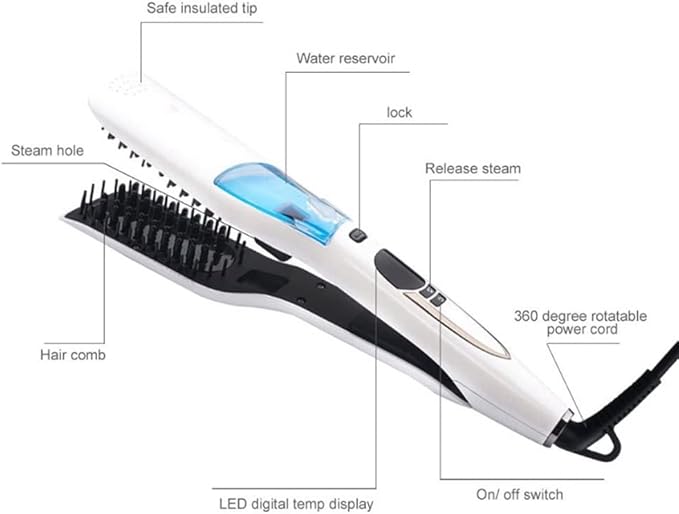 Hair Straightener Hair Straightening Iron with Ceramic Plate LCD Display and Adjustable Temperature Heats Up Fast Suitable for All Hair Types