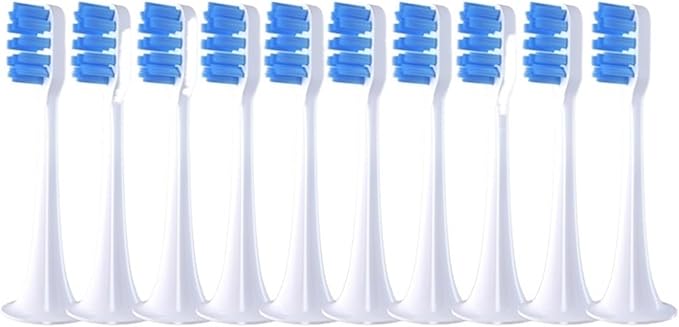Brush HeadsCompatibility for Xiaomi Mijia T300/T500 10Pcs Replacement Electric Toothbrush Nozzles(10pcsBlue-D)