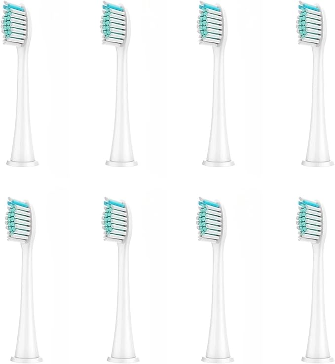 Compatible for 8Pcs Replacement Brush Heads with DiamondClean HX3/HX6/HX9 Series Electric Toothbrush HX6064(8Pcs White)