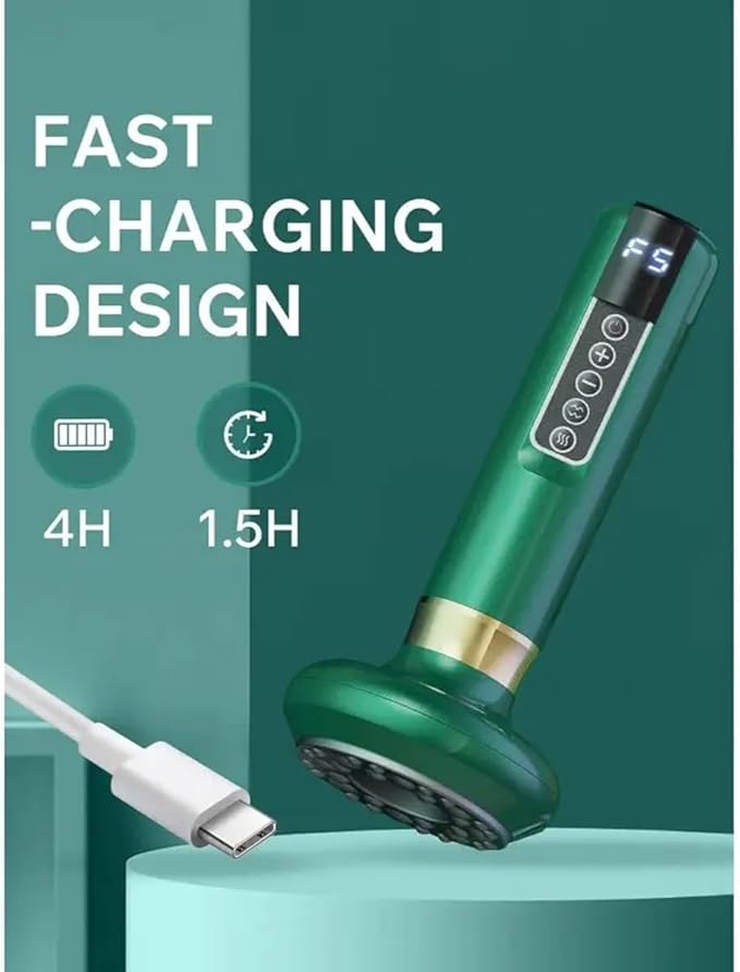 Anti Cellulite Massager Handheld Cellulite Massager 6/12 Suction Modes for Legs Belly Thighs Arms Butt (Green12 Suction Levels)