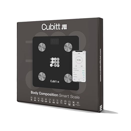 CUBITT Smart Digital Weight Scale 13 Body Composition Analizer BMI Muscle Mass Body Fat Scale with Smartphone App sync with Bluetooth (Black)
