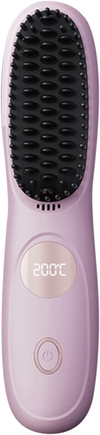 Hair Straightener - Portable Straightening Brush Cordless USB Rechargeable Styling Tool | Ceramic Hairdressing Comb For Travel Blowout Holiday Salon Home Wedding Bridal Spa Party Summer Holiday Daily