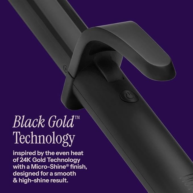 Hot Tools Pro Artist Black Gold Digital Salon Hair Curling Iron | Medium Loose Curls and Tousled Waves (1-1/4 inch)