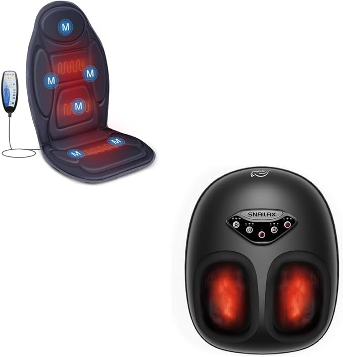 Snailax Vibration Back Massager and Shiatsu Foot Massager