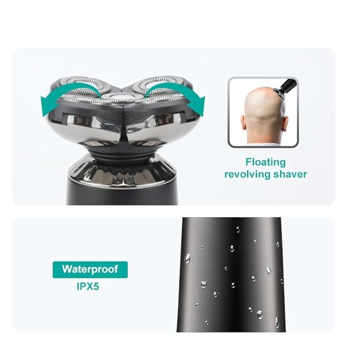 Head Shavers for Bald Men Waterproof 5D Floating Rechargeable Professional Men Shaver (Color : Onecolor)