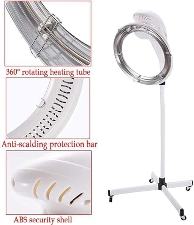 Hair Salon Colour ProcessorStand up Styling Hood Hair Dryer with Wheels FloorHeatinghineProfessional Beauty Salon Equipment HairdressingAdjustable Temperatu