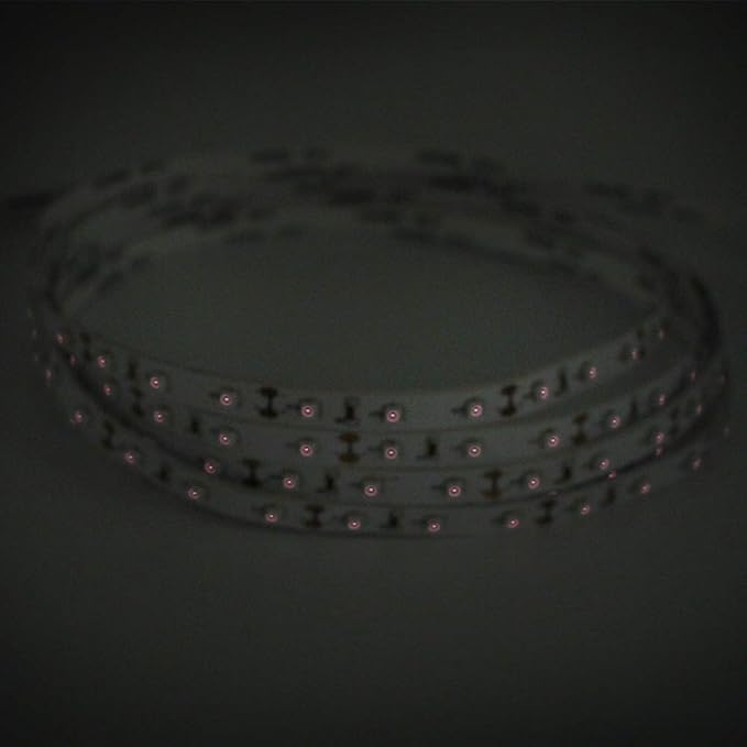 5M/16.4ft SMD2835 300LEDs Near Infrared 940nm NIR Single Chip DC12V 24W Flexible IR LED Strips Light Non-Waterproof 8mm Wide 60LEDs/M 4.8W/M Light Strip