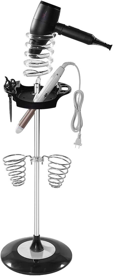 Hair Dryer StandTwisty Style Acrylic Top HolderHair Styling Appliances with Tray Two Spiral Holders and Heavy Base for Hair DryerFlat IronCurling StickHair StraightenerBrush (crystal)