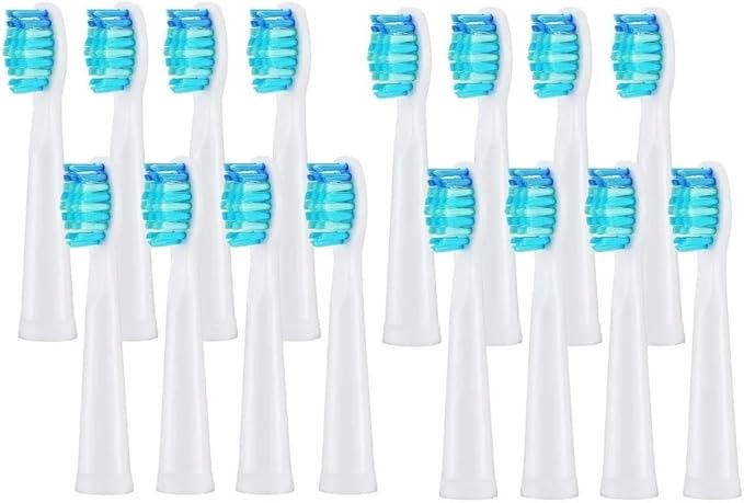 4/8/12/16 Pcs Replacement Brush Heads Compatible with Seago Compatible with Fairywill Electric Toothbrush Head Dupont Bristle Brush Refill Tooth Clean(16 Pcs White)