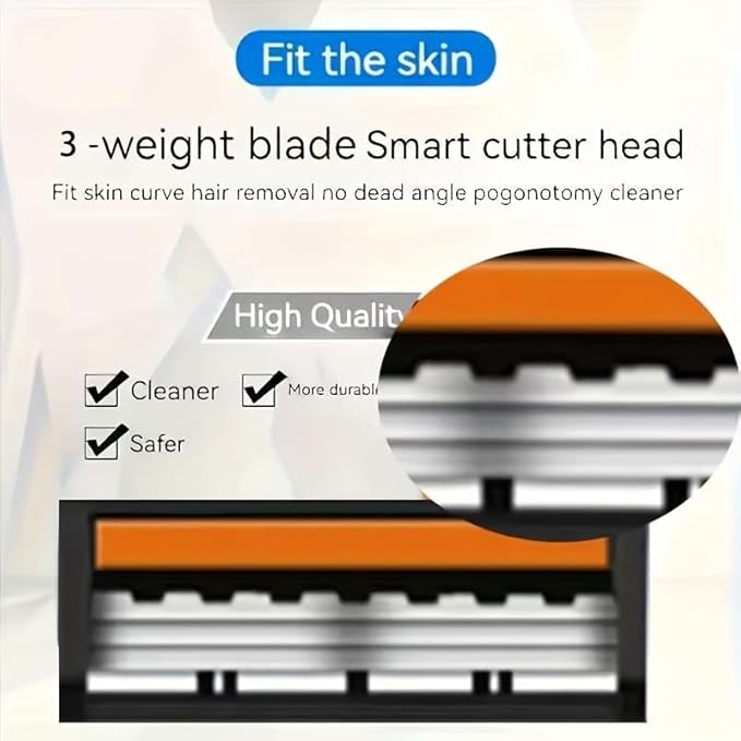 Razors for MenShaving Razors With 3 BladesLight Gray Handle + 18 Blade Refills Great Razors for a Smooth and Comfortable Shave Holiday Gifts for Men