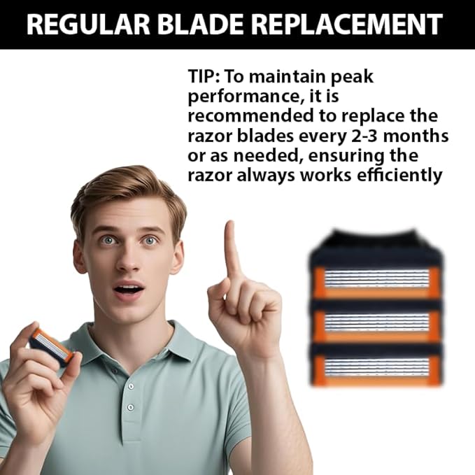 36 Blades Replacement Parts for GL-Fusion 5 Style Razors (Black) Wet Razors Men's Blades Value Packs