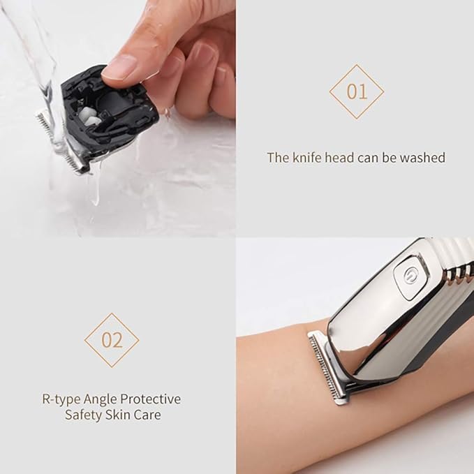 QWEASDF 3-in-1 Multifunctional Electric Hair Clipper Kit Beard Trimmer Nose Trimmer Body Shaver Side Trimmer Waterproof Blade USB Charging Use for The Whole Family