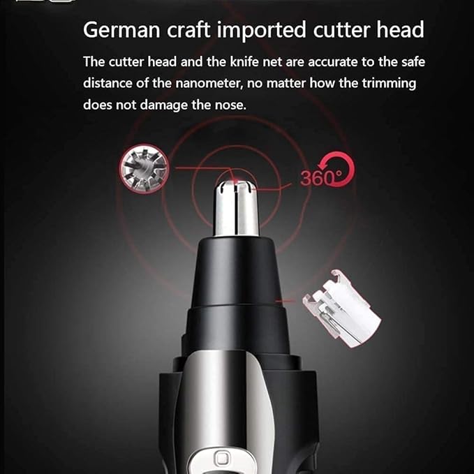 Nose and Ear Hair Trimmer 2 in 1 Ear Nose Hair Trimmer Clippers for Men and Women USB Rechargeable Waterproof Stainless Steel Head Easy to Cleaning and Carry Black