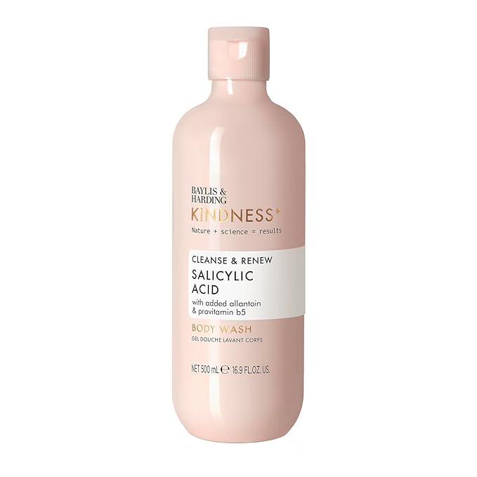 Baylis &amp Harding Kindness + Salicylic Acid Cleanse &amp Glow Dewbury &amp Lime Leaf Fragrance 16.9 fl. oz Body Wash (Pack of 3) - Biodegradable Formula - Vegan Friendly
