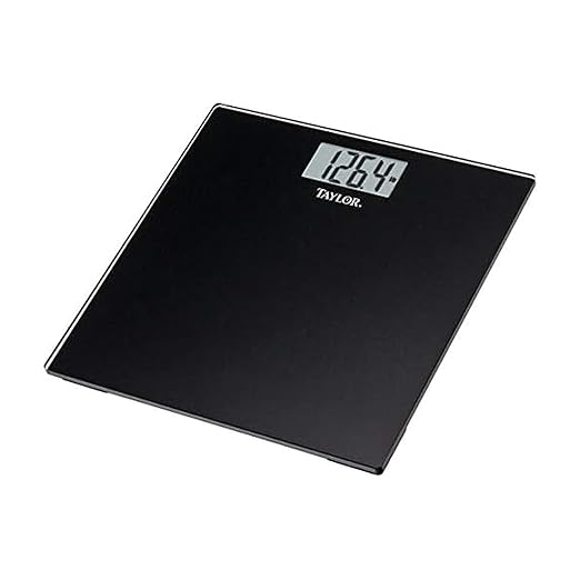 Taylor Digital Scales for Body Weight Highly Accurate 400 LB Capacity Auto on and Off Scale 11.8 x 11.8 Inches Black