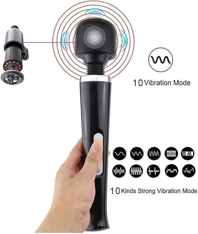 Power Massager Handheld Tool Electric Foot Neck Back Hand Leg Arm Muscle Aches for Women Men Massage Therapy Pain Relief Deep Tissue Toy Black Big and Blue Small Tool