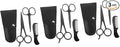 VICASKY 3sets Stainless Steel Trimming Scissors and Beard Shears Kit for Men Includes Comb and Storage Bag for Home Grooming and Barbershop Use