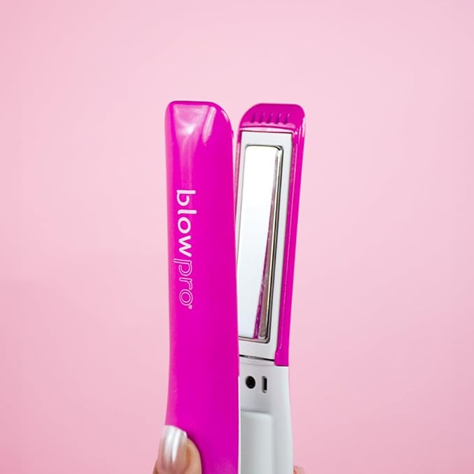 blowpro Cordless Styling Iron Made to Travel USB Rechargeable Iron 1 Titanium Plates 35 min of Cordless Styling 3-Preset Heat Settings Travel Lock Rapid Heat Tech!