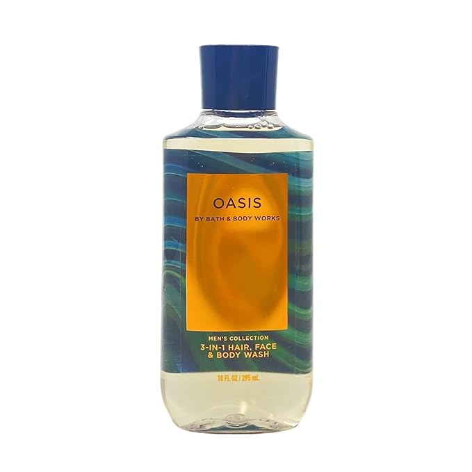 Bath &amp Body Works Men's Collection OASIS 3-in-1 Hair Face &amp Body Wash Pack of 3-10 fl oz / 295 mL each