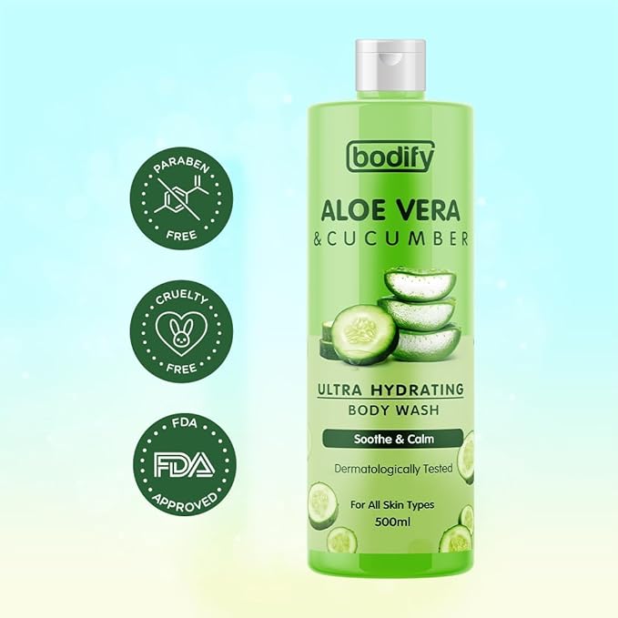 Aloe Vera &amp Cucumber Ultra Hydrating Body Wash 500 Ml | Soothe &amp Calm | Paraben Free | All Skin Types