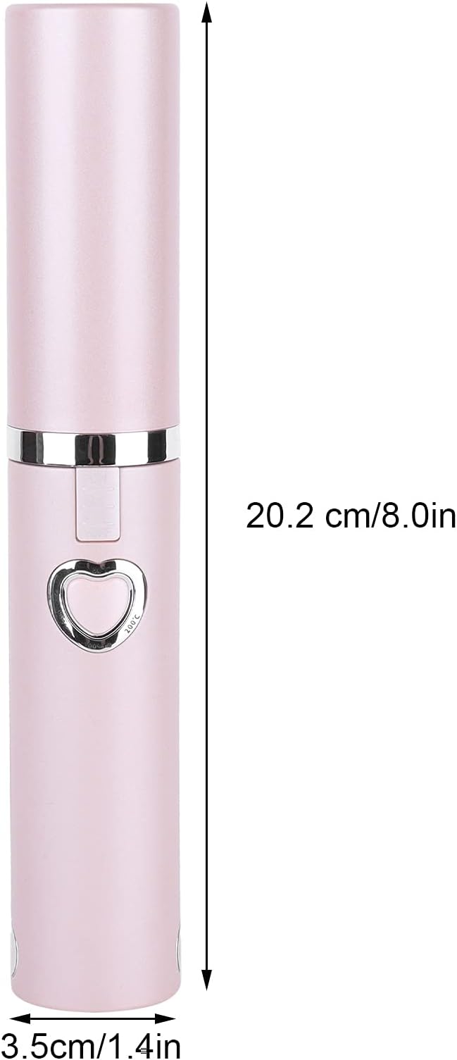 Mini Portable Flat Iron Negative Ion Home Flat Iron CurlerHair Straightening Iron Curls Bangs Worldwide Use for Travel (Pink)