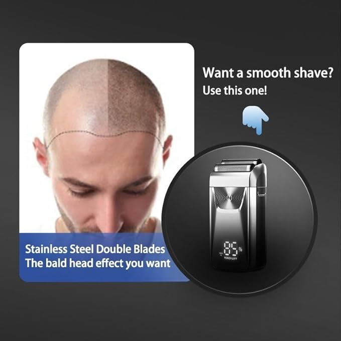 Men's Shaver Electric Razor Electric Shaver Rechargeable Shaving Machine for Men Shaver Beard Razor Wet-Dry Use Beard Trimmer Hair Trimmer (Color : Gold)